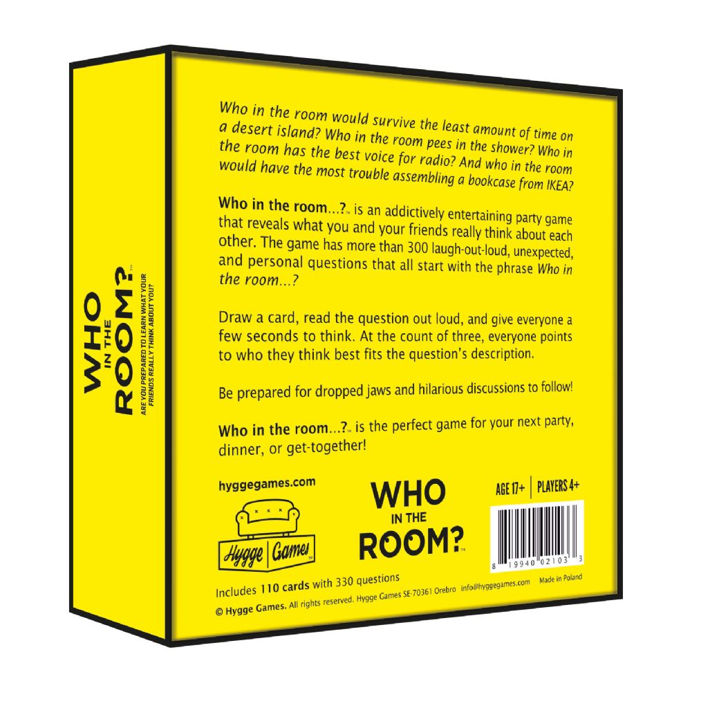 Back of Who in the Room Trivia Box