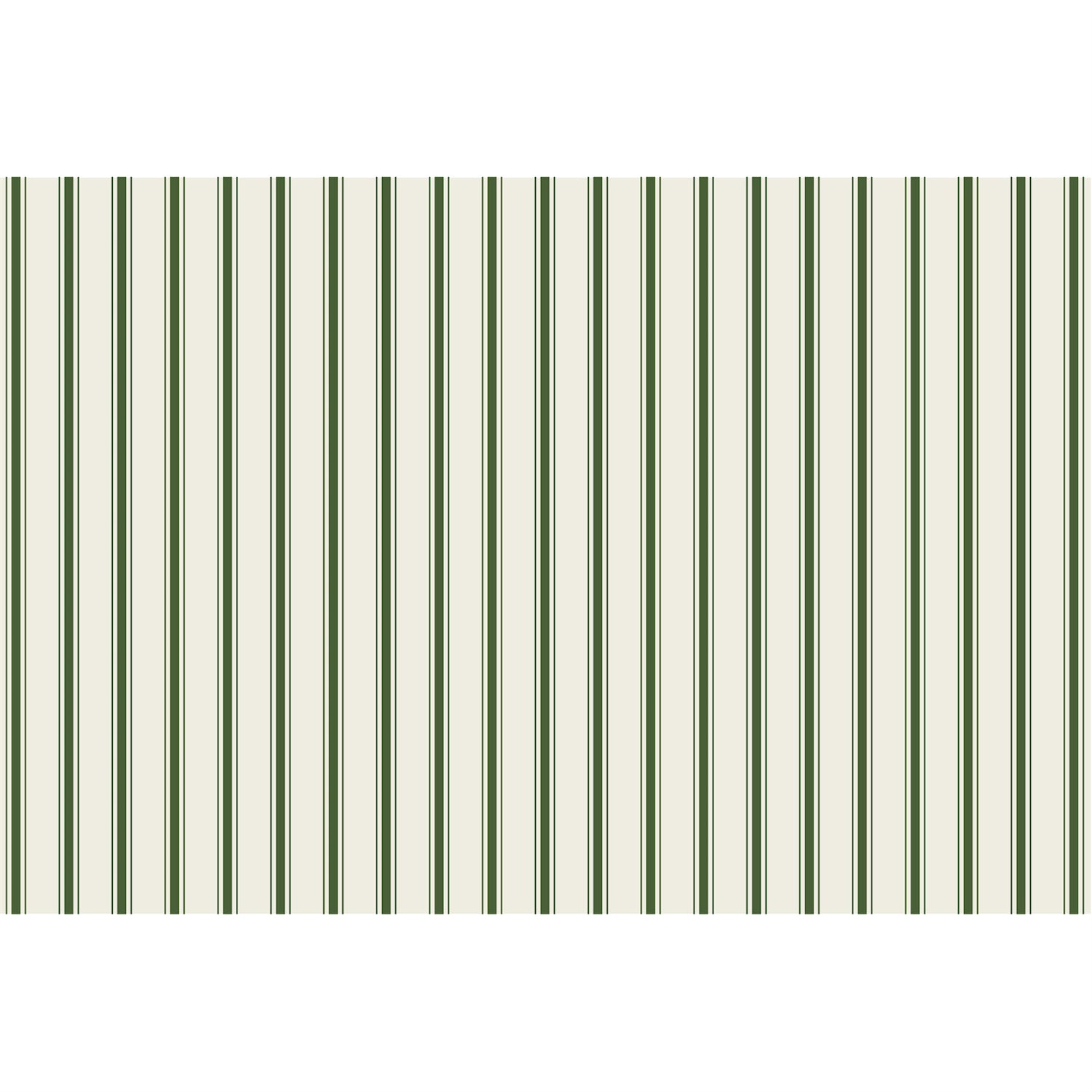Vertical, evenly spaced dark green lines in a thin-thick-thin pattern over a white background.