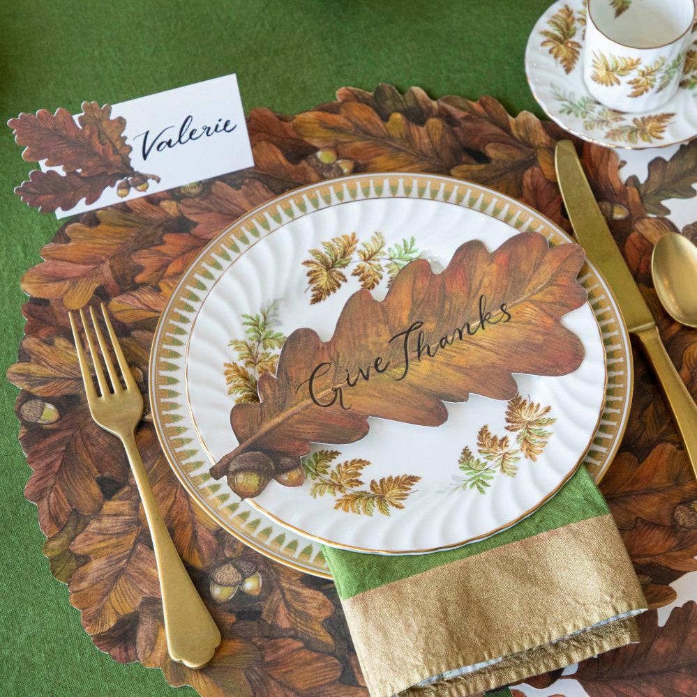 The Die-cut Autumn Wreath Placemat under an elegant fall-themed place setting.