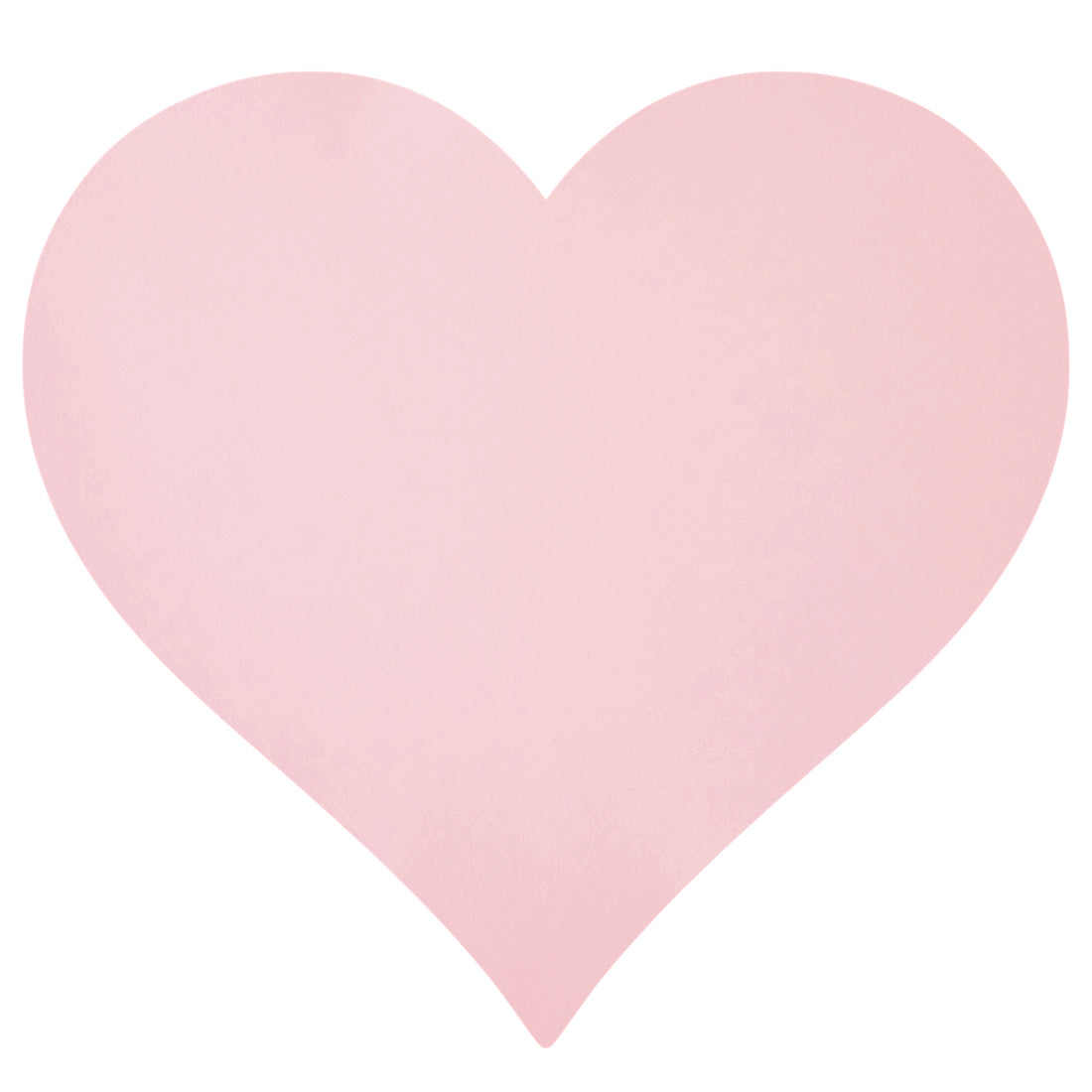 A die-cut paper heart placemat in solid light pink.