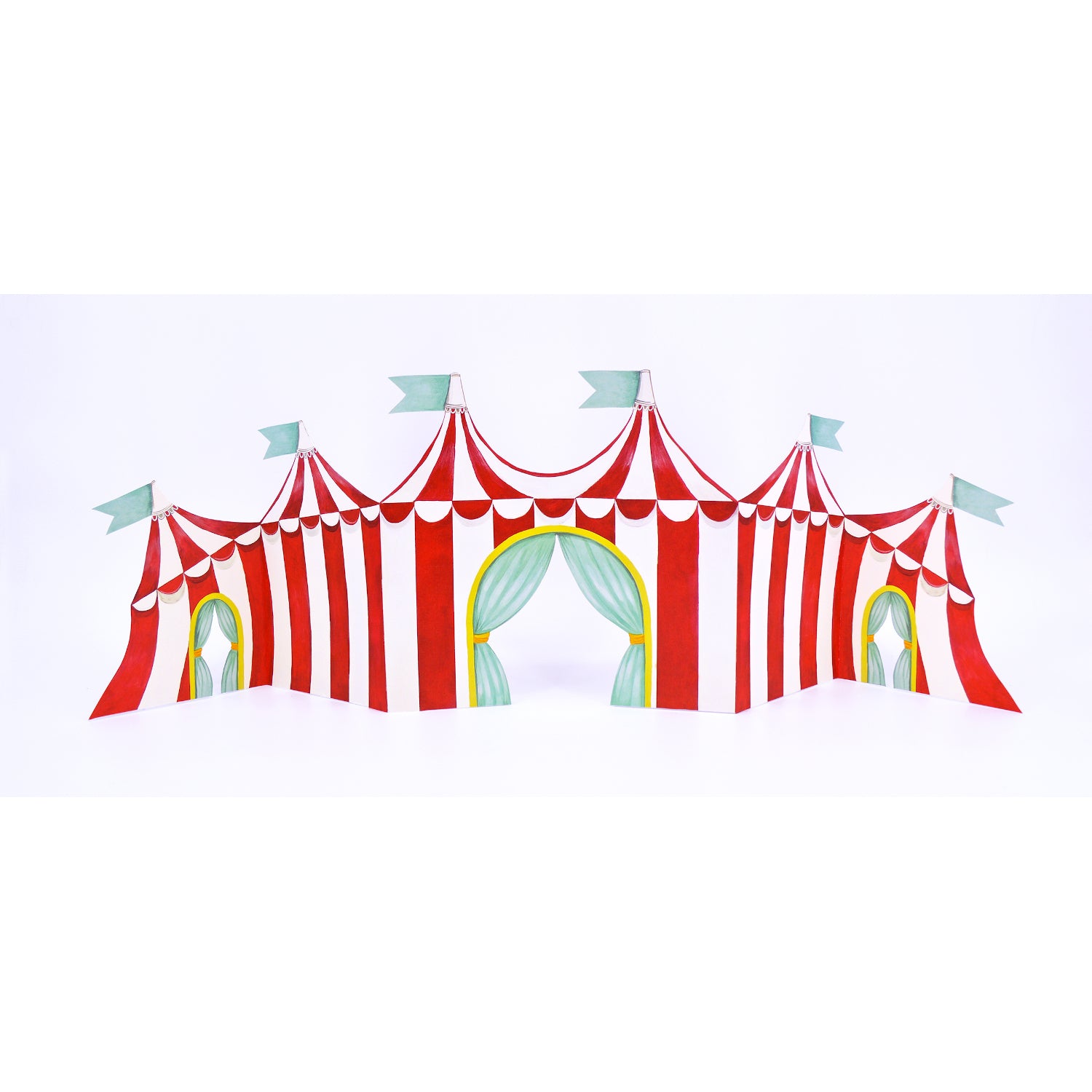 A red and white striped Hester &amp; Cook Circus Tent Centerscape.