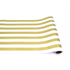 A paper roll with thick gold and white stripes running down the length.