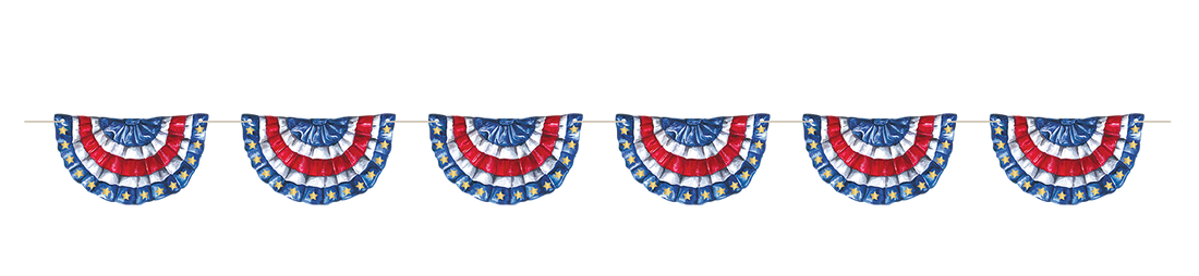 Red, white, and blue Hester &amp; Cook patriotic bunting clip art.