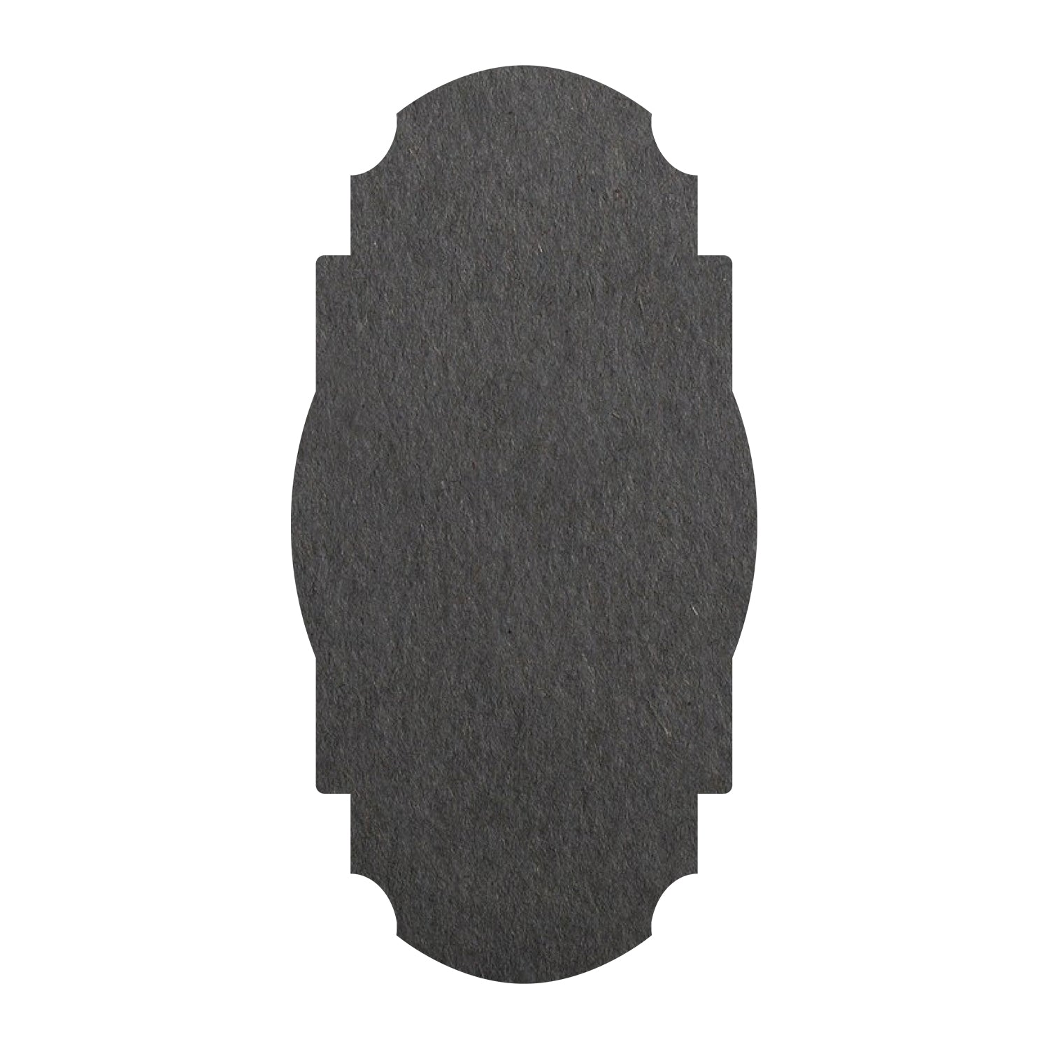 A die-cut paper Gray Frame Table Accent with the silhouette of a classical mirror.