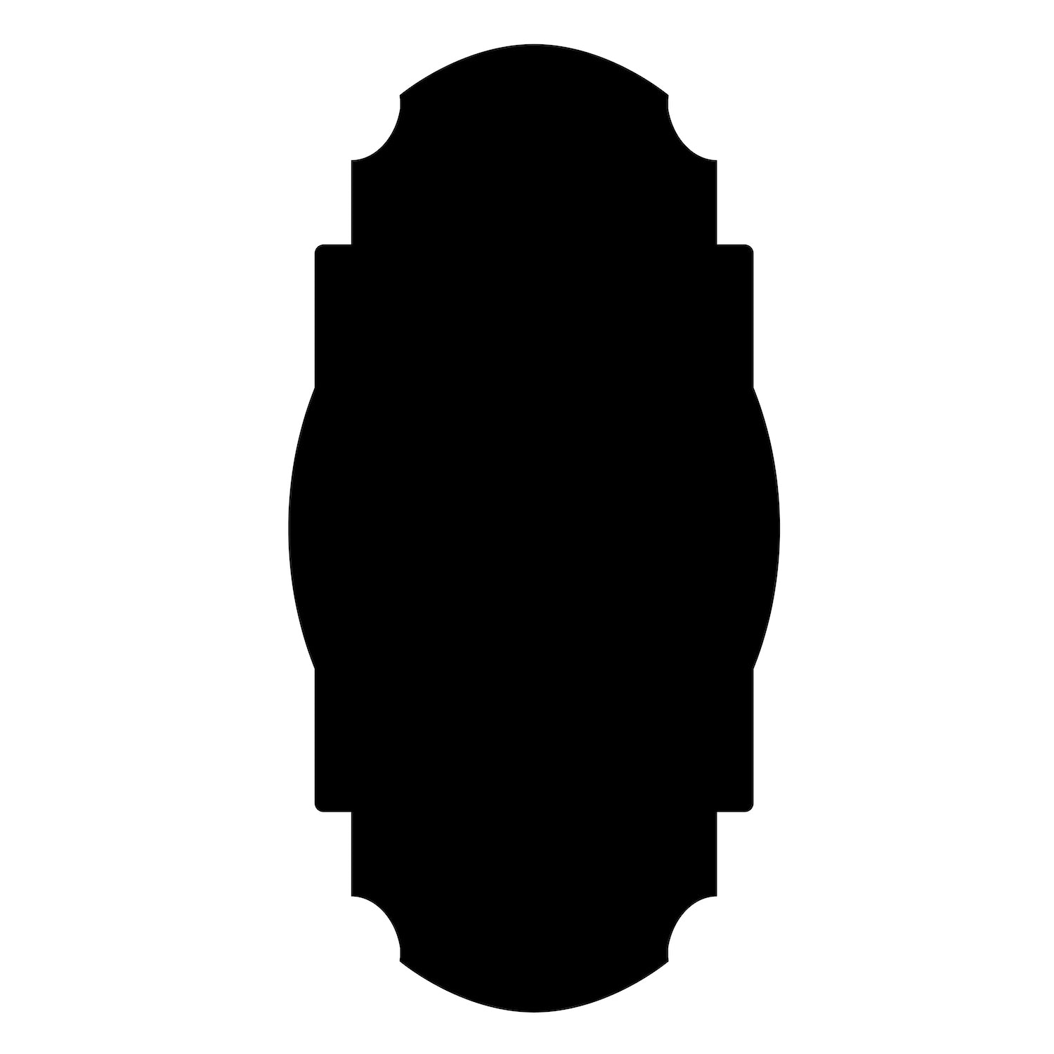 A die-cut paper Black Frame Table Accent with the silhouette of a classical mirror.