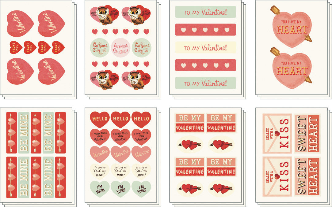 Eight sheets of Valentine&