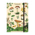 Illustrated Cavallini Papers & Co notebook cover featuring a variety of plants and vintage mushrooms, titled "Foraging".