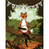 A whimsical illustration of a fox playing a banjo in the woods, with a banner reading "celebrate" hanging from above.