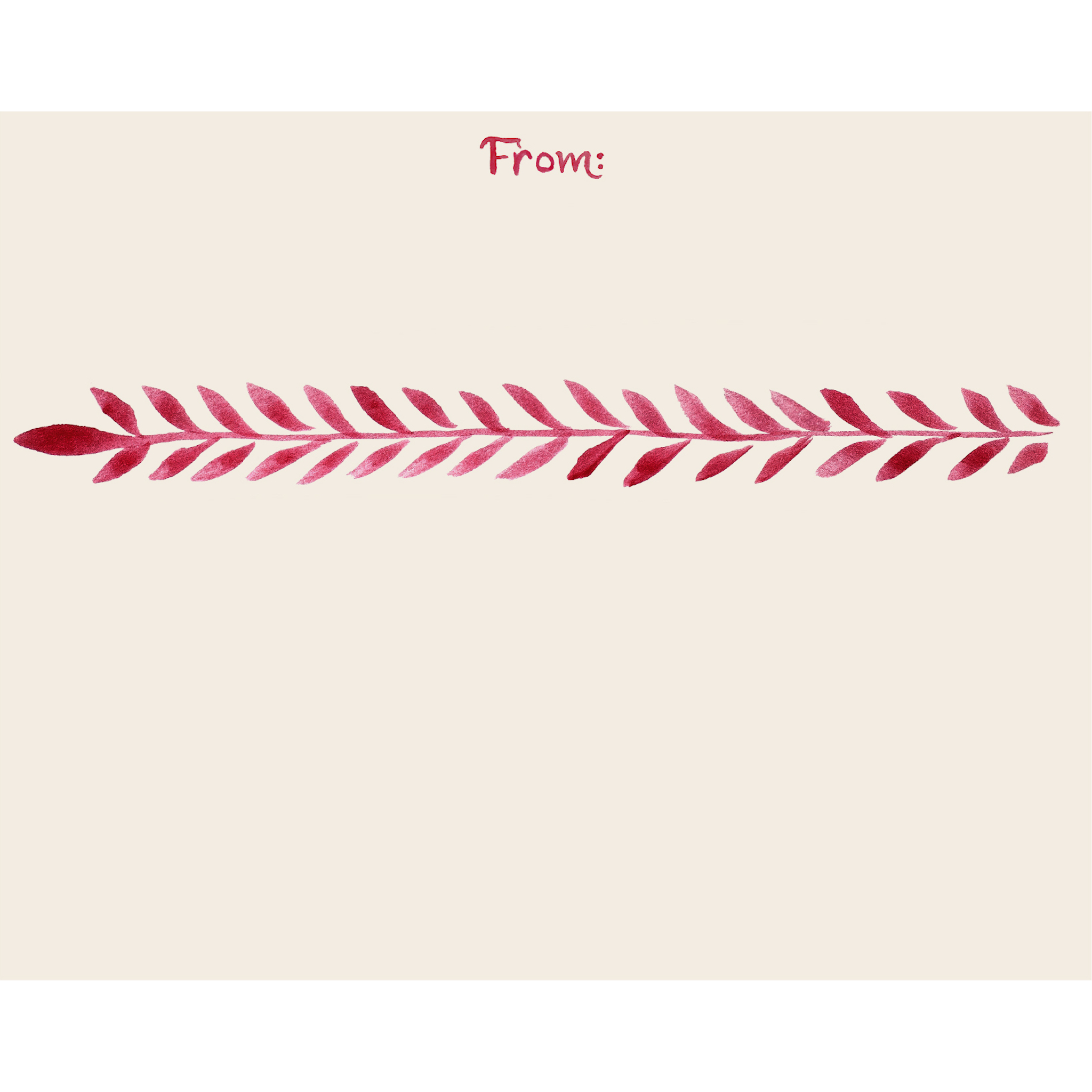 A Love Letter Fold Note Card featuring a self-adhesive strip for easy sealing and mailing, adorned with a vibrant red leaf design by Hester & Cook.