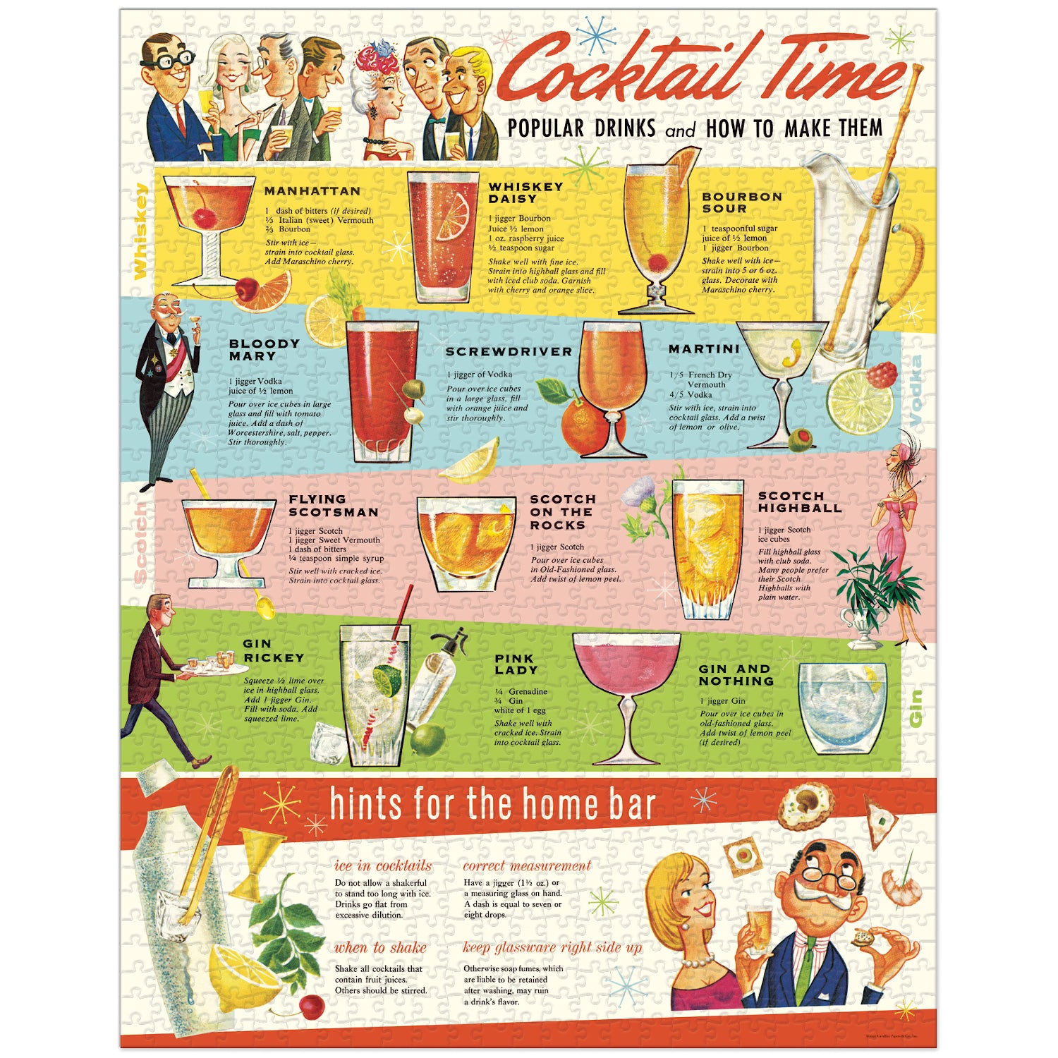 Celestial Cocktails Puzzle time with vintage illustrations by Cavallini Papers & Co.