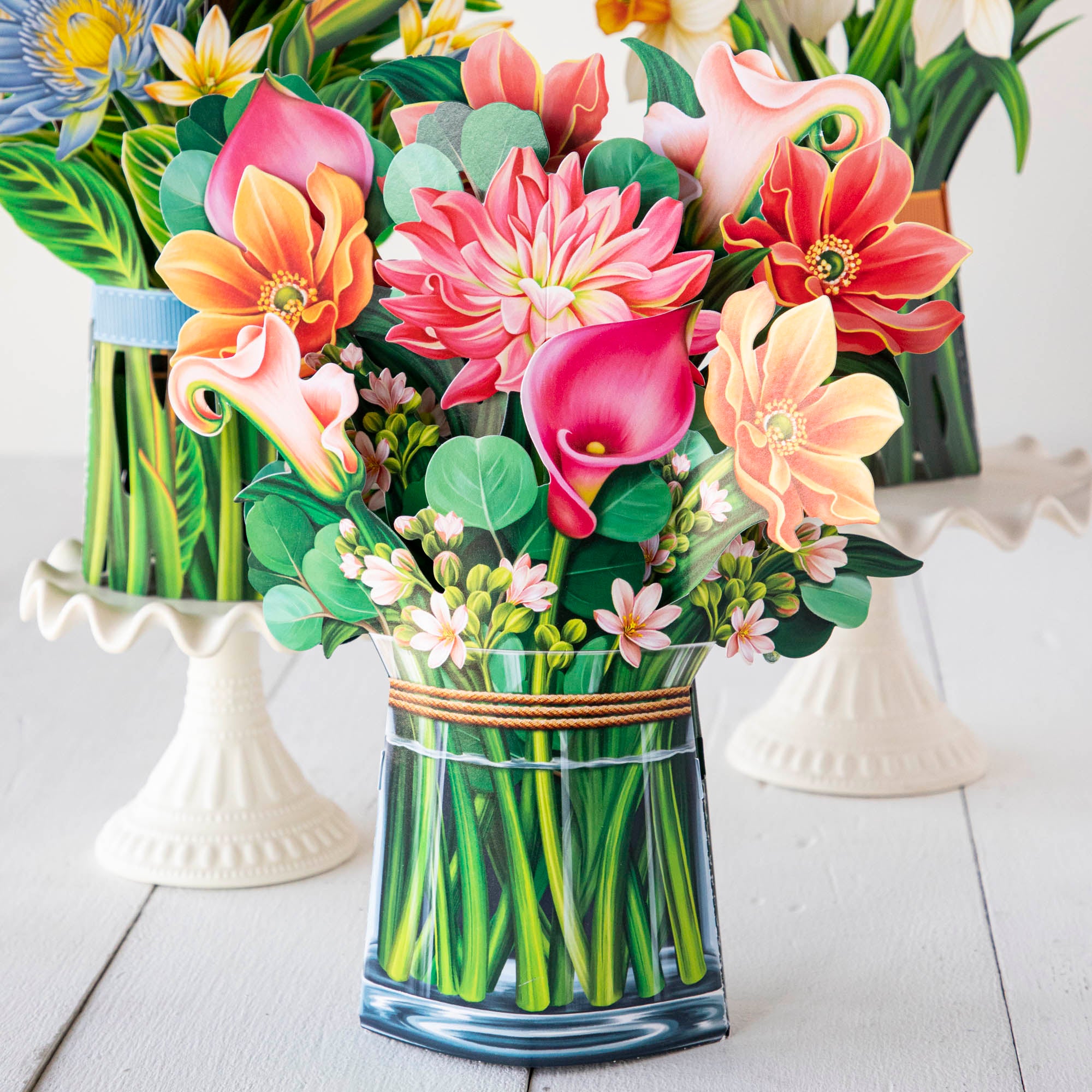 A bunch of Summer Flower Bouquet from Fresh Cut Paper in a vase.