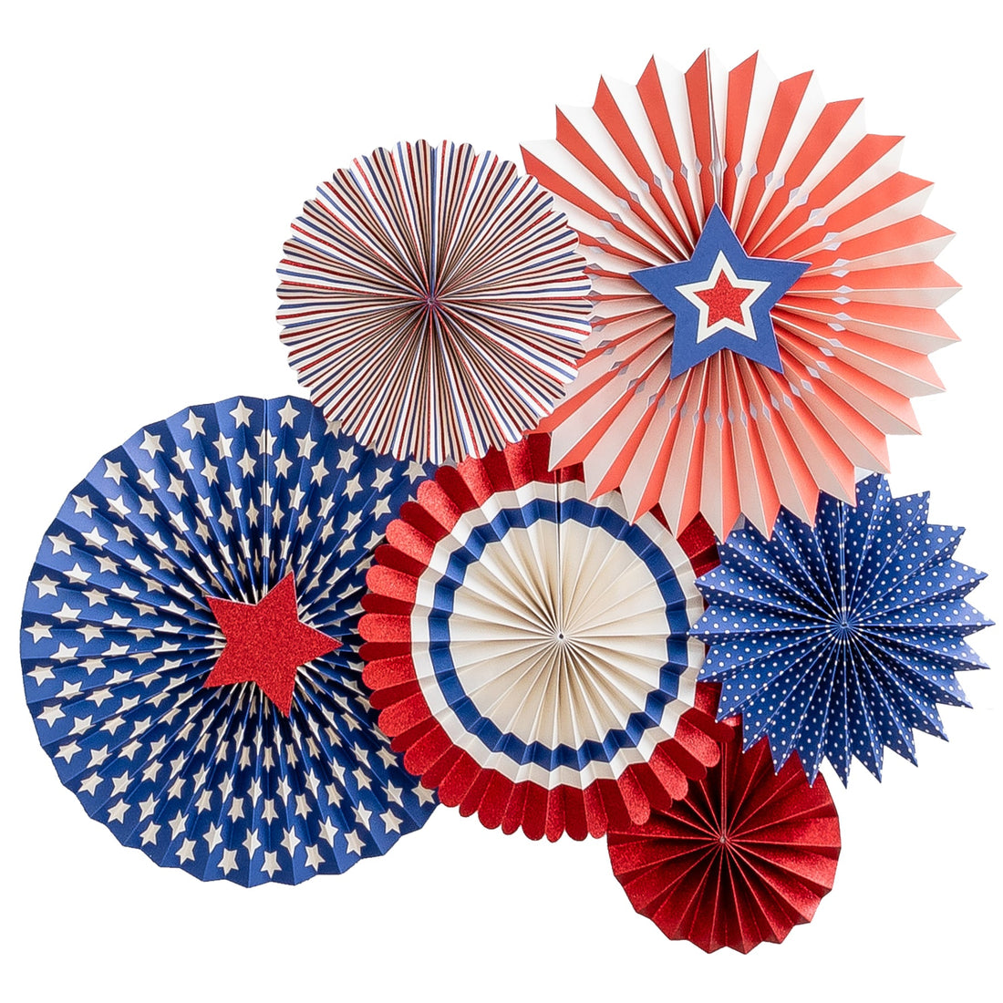 A collection of Stars &amp; Stripes Party Fan Sets from My Mind&