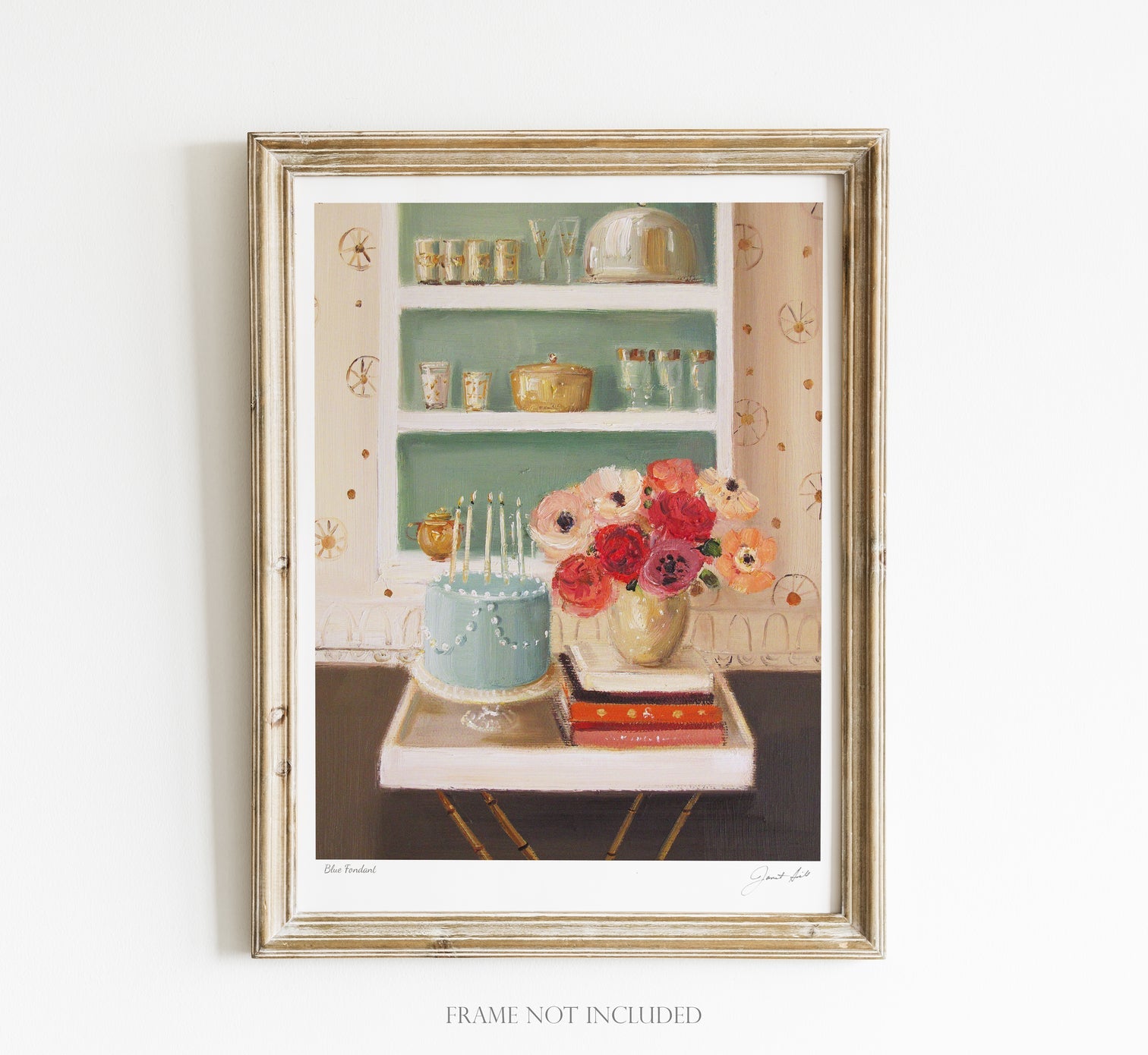 An exquisite Blue Fondant Small Art Print by Janet Hill, featuring a fine artist&