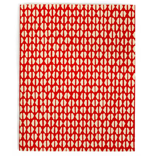 Five colorful Cambridge Imprint Blank Notebooks with patterned covers and three pencils on a marble surface.