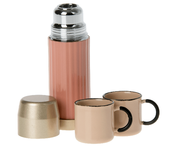 A Maileg Mini Thermos and Cups Set.