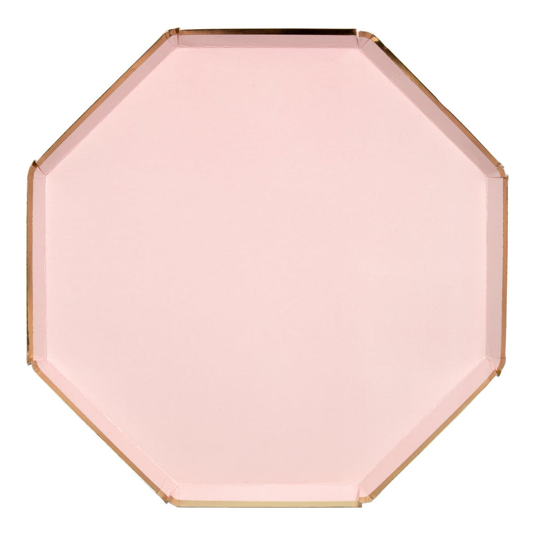 A Meri Meri Dusky Pink Plates with gold foil border.
