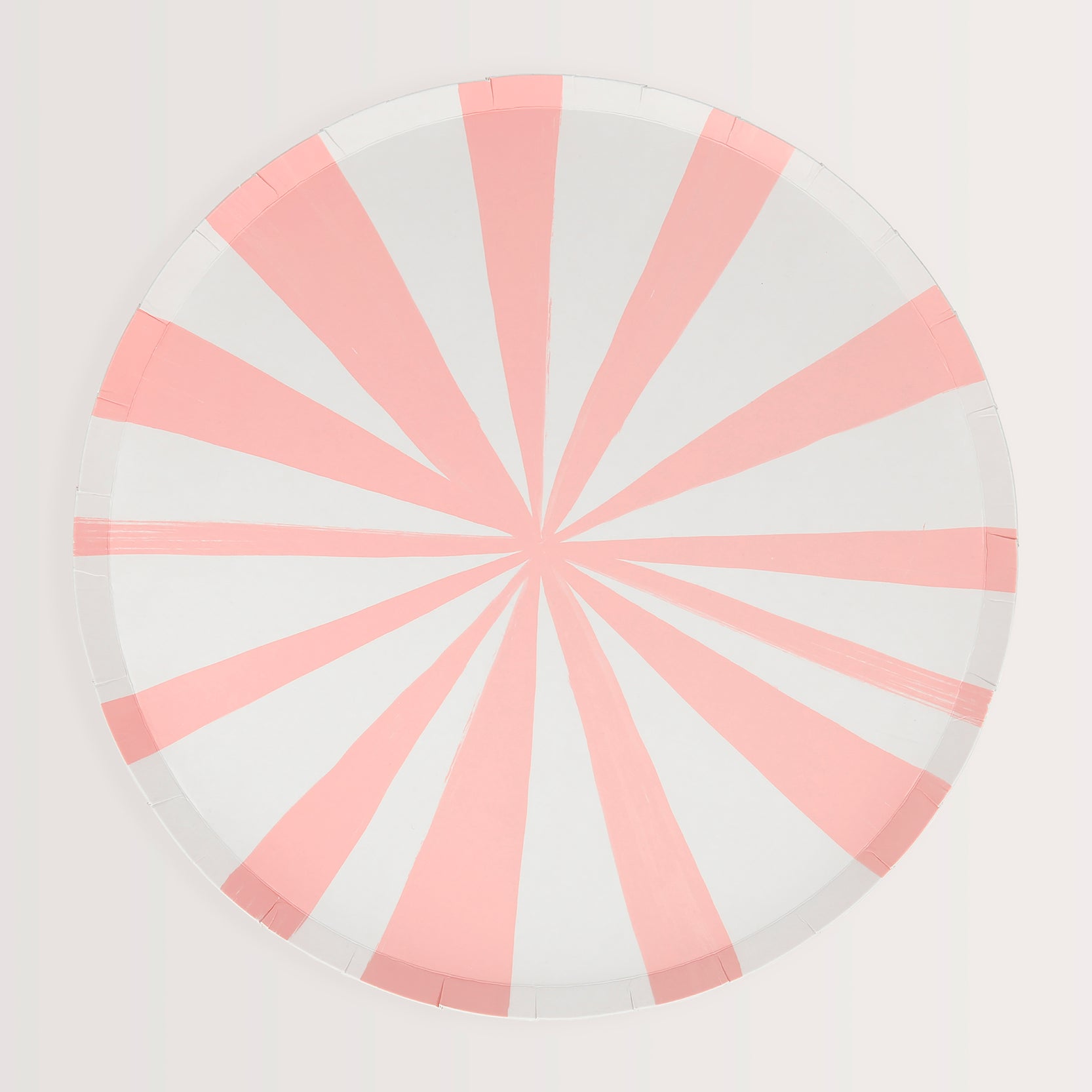 A Meri Meri Pink Stripe Plate, perfect for an eco-friendly party table.