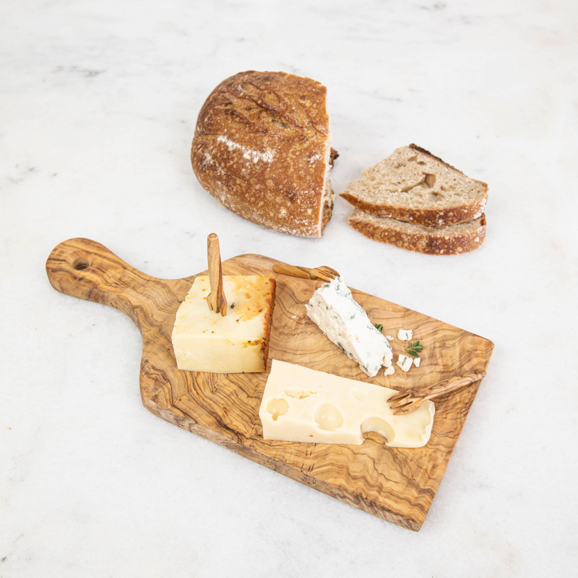 Mini Olive Wood Appetizer Forks (Set of Four)