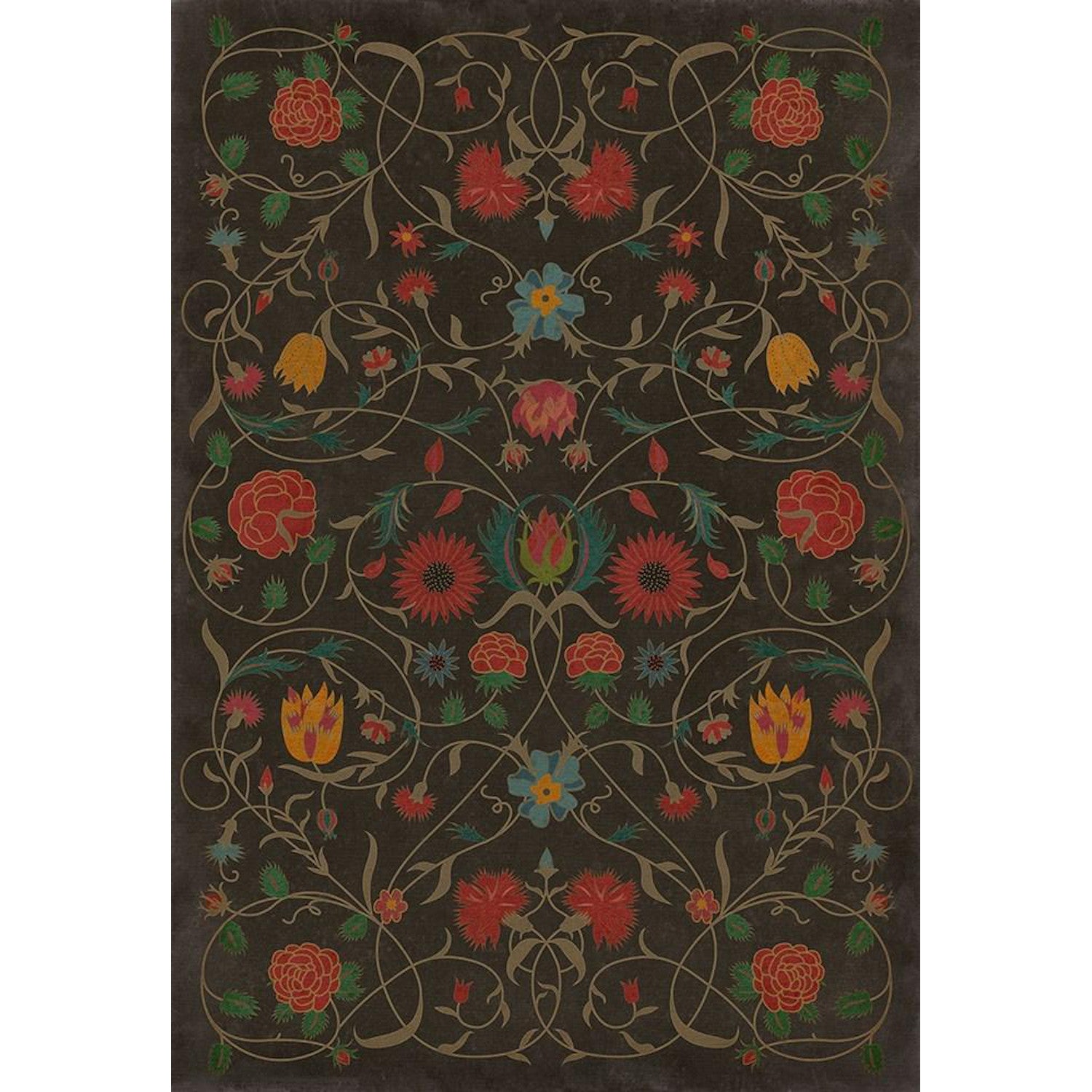 Spicher and Company Williamsburg Vintage Vinyl Floral Rugs