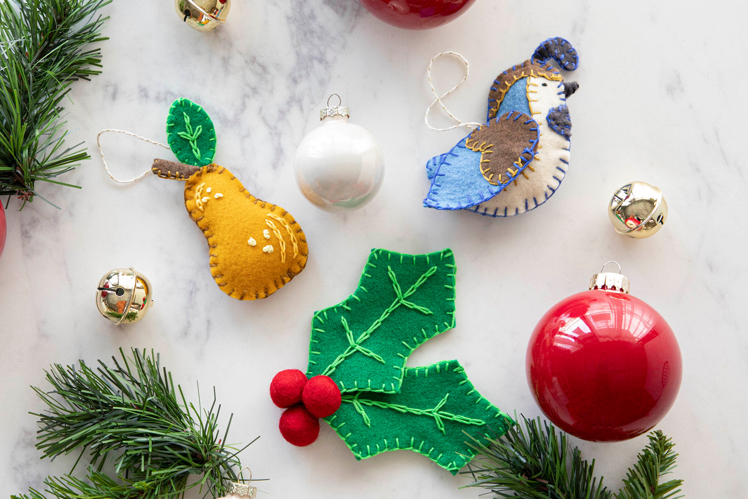 Twelve Days of Christmas DIY: Hand-stitched Ornaments