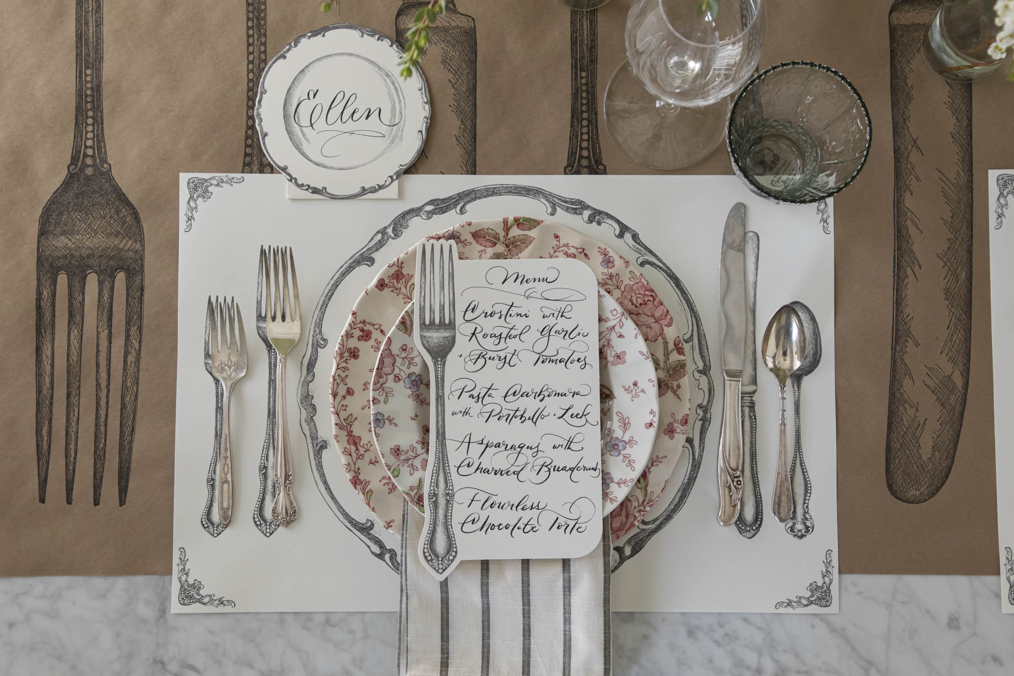 Hester & Cook Perfect Setting Story inspired by vintage china with a timeless feel.