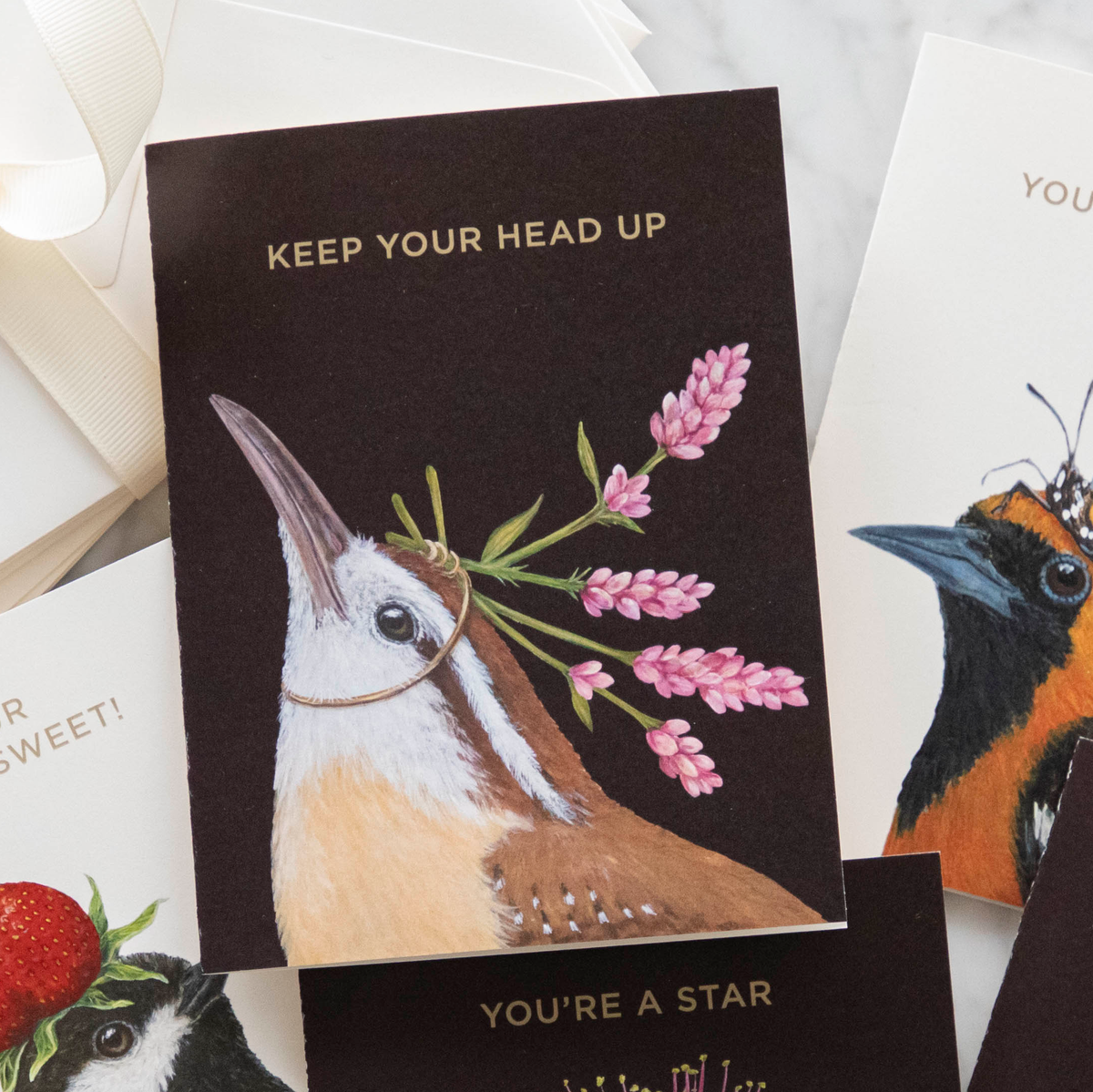 Vicki Sawyer Keep Your Head Up greeting card.
