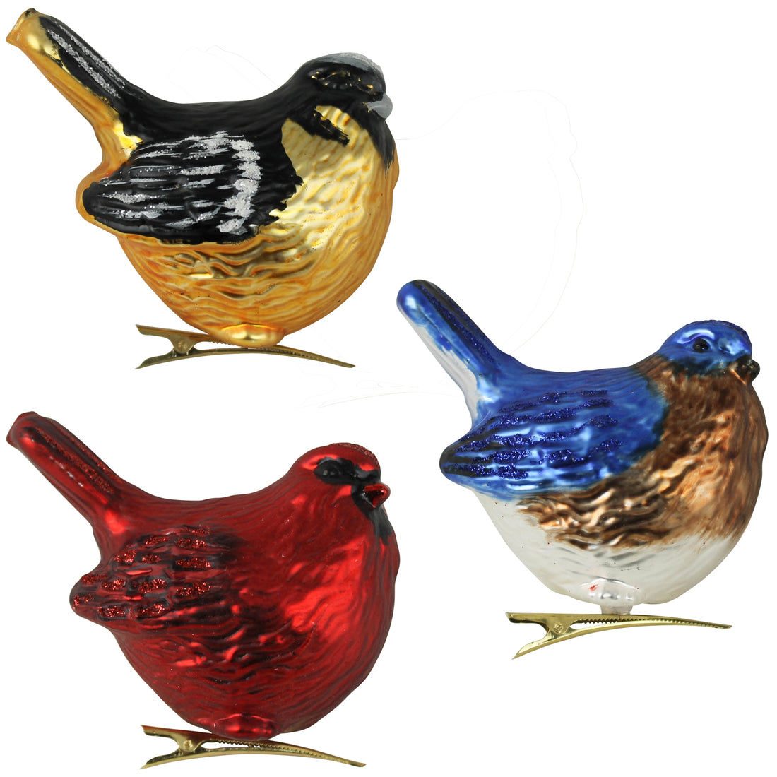 Glass Bird Clip Ornaments