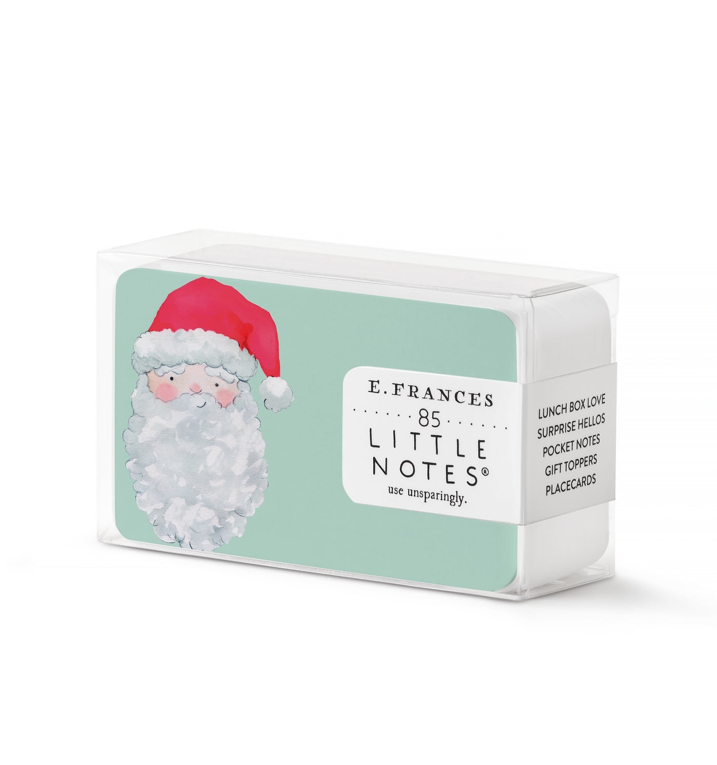 Box of E. Frances Little Notes with a Santa Claus design on a white background