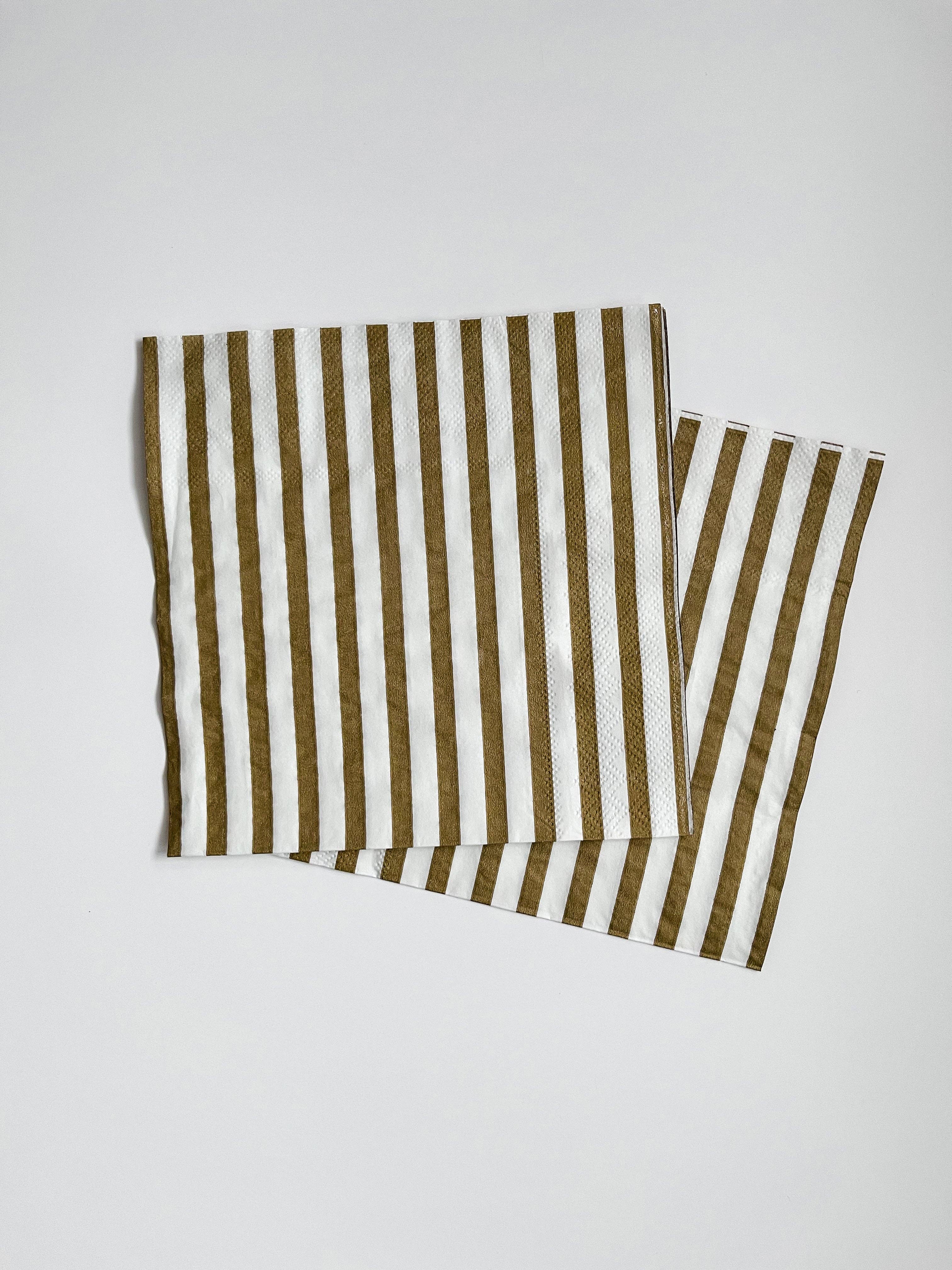 Classic Stripe Gold Matte Large Napkin