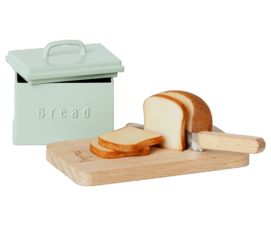 Miniature Bread Box with Utensils