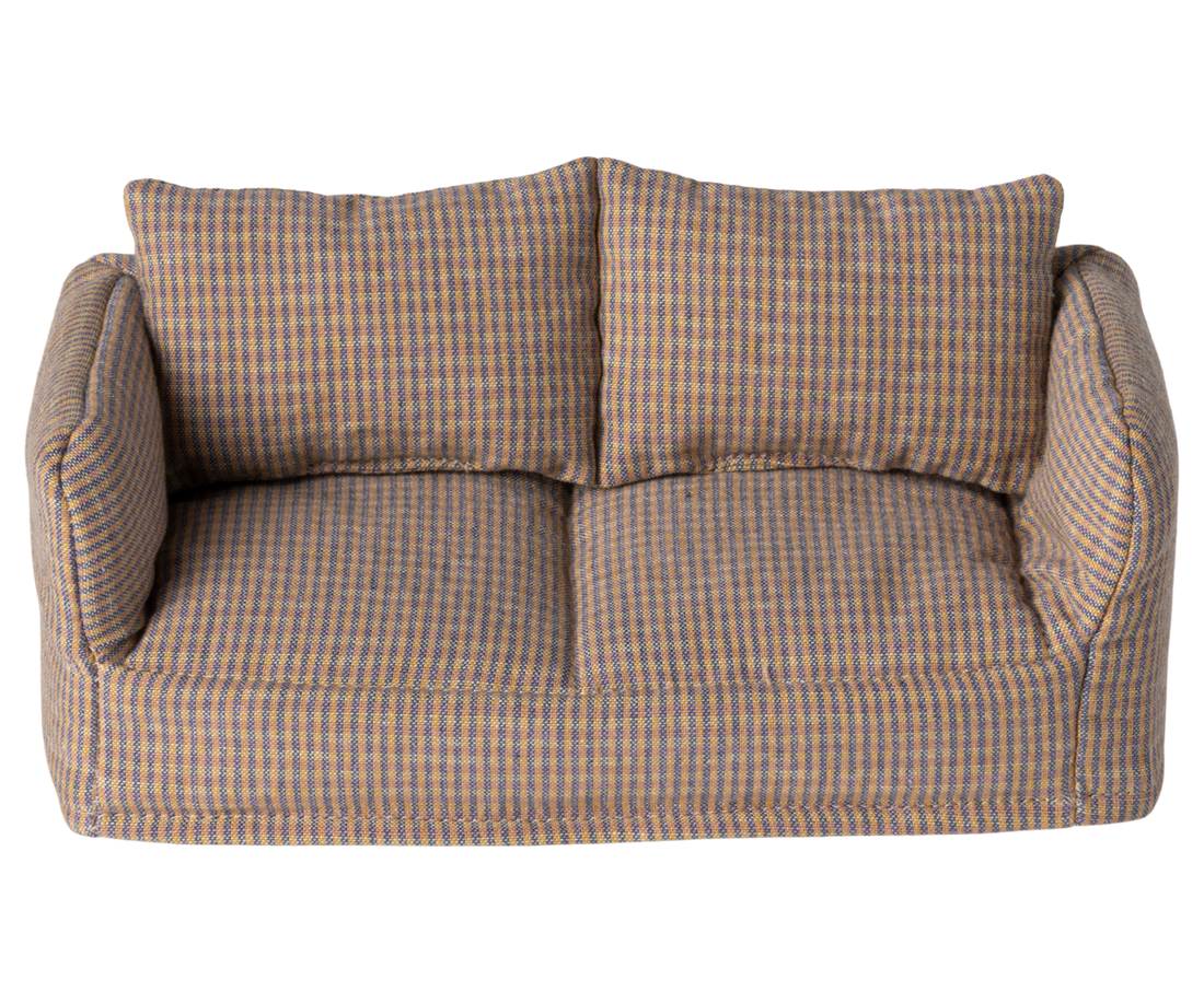 Maileg Mouse Couch with soft plaid material