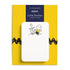 E. Frances Peanuts Little Stickies 75 post-it notes on a yellow backing card with black zigzag line art and a navy header.