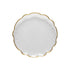 White plate with gold rim on a white background