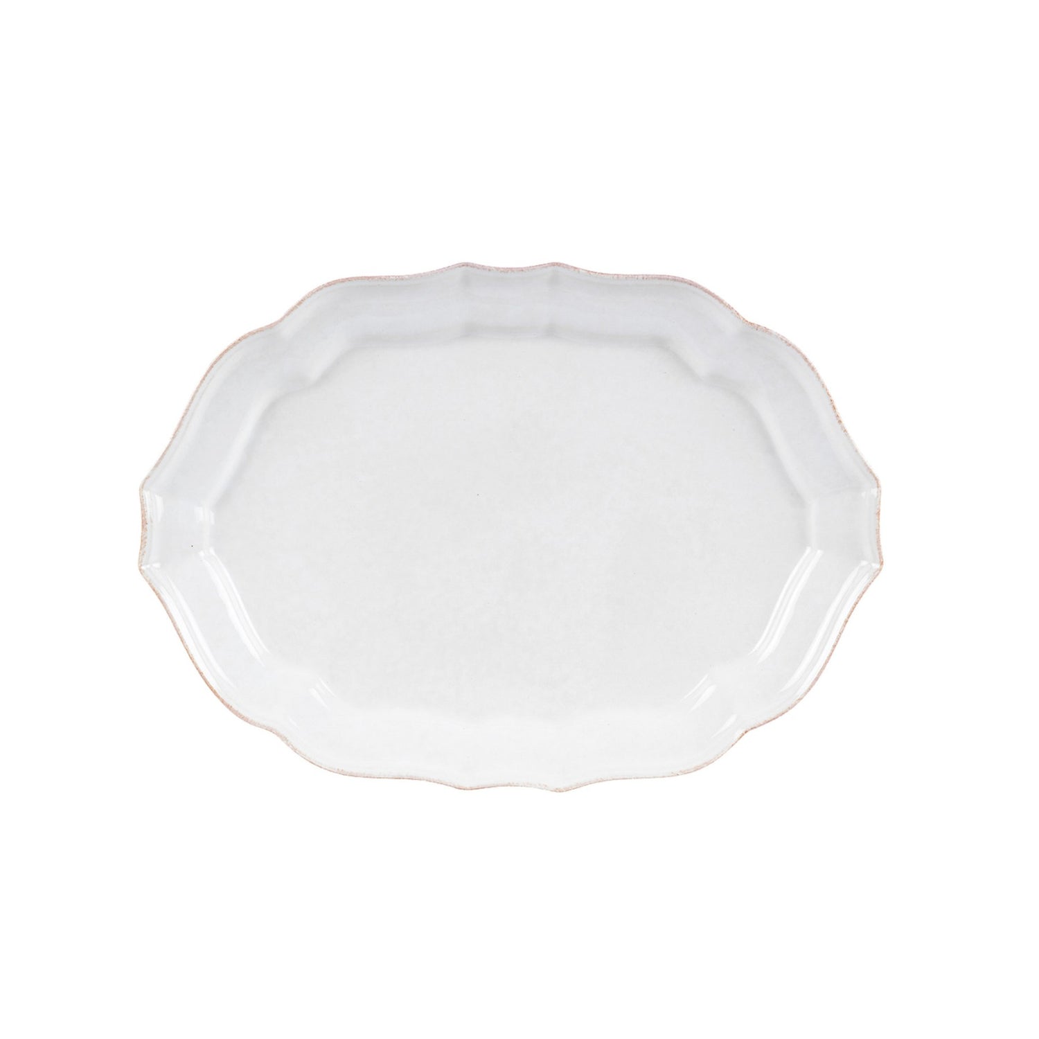 White ceramic platter on a white background