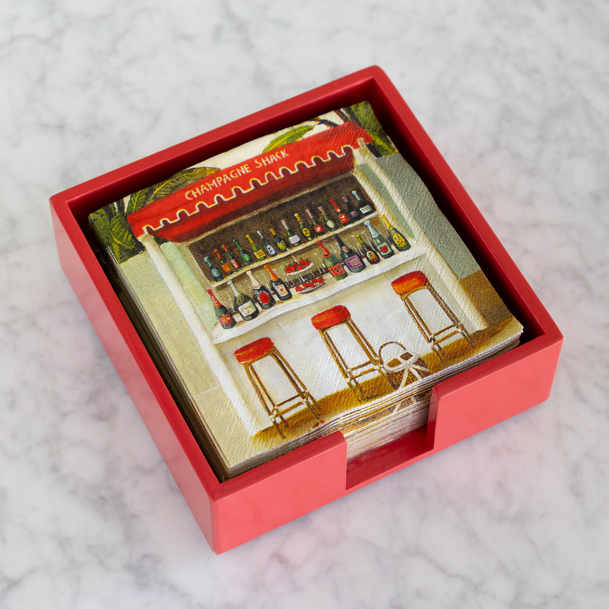Red Beverage Napkin Holder