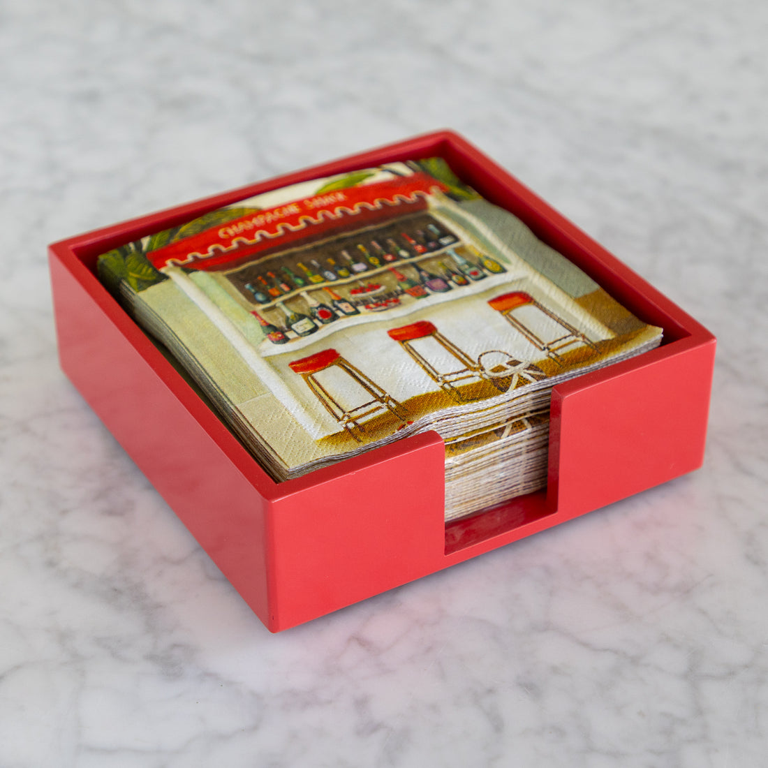 Red Beverage Napkin Holder