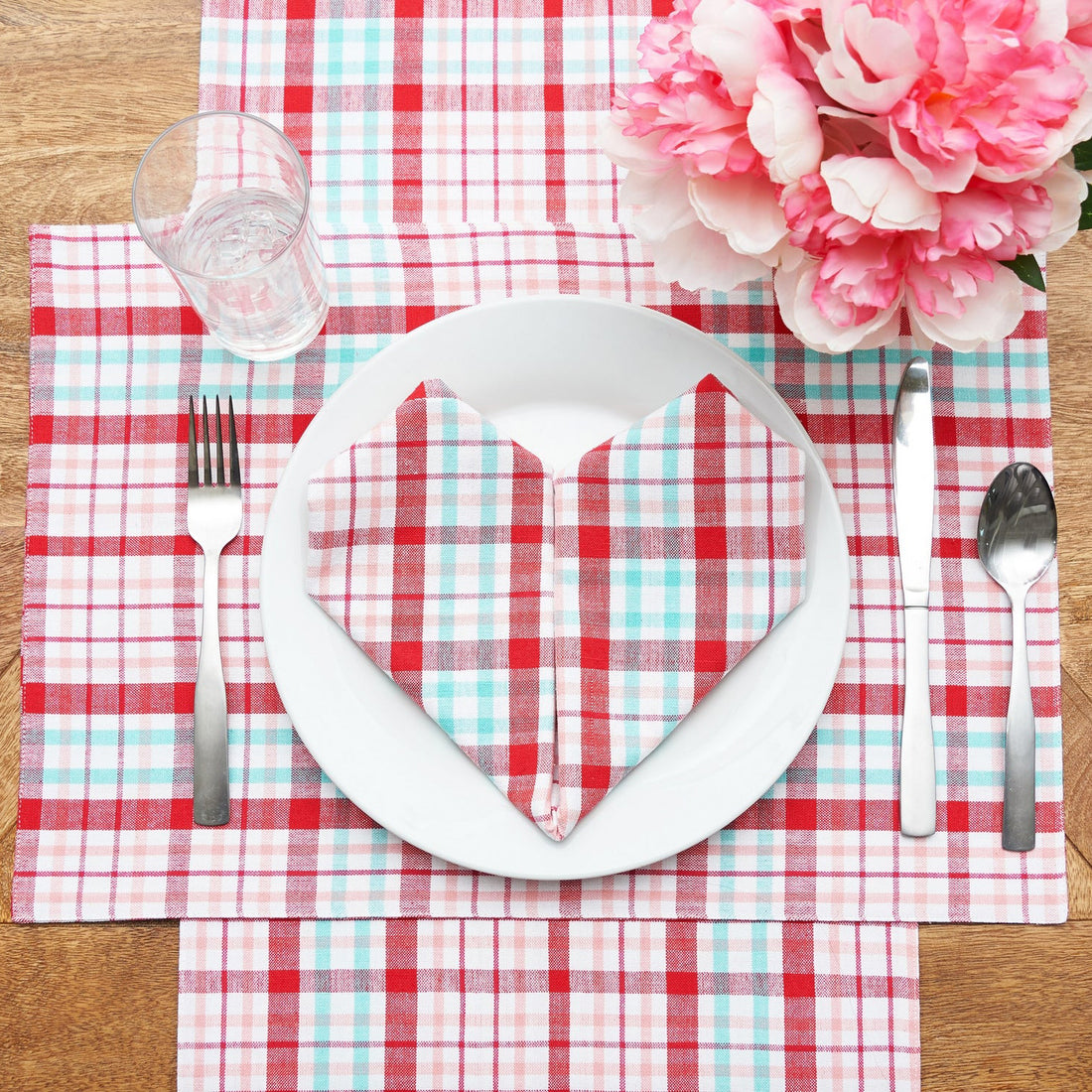 Red &amp; Pink Plaid Table Runner