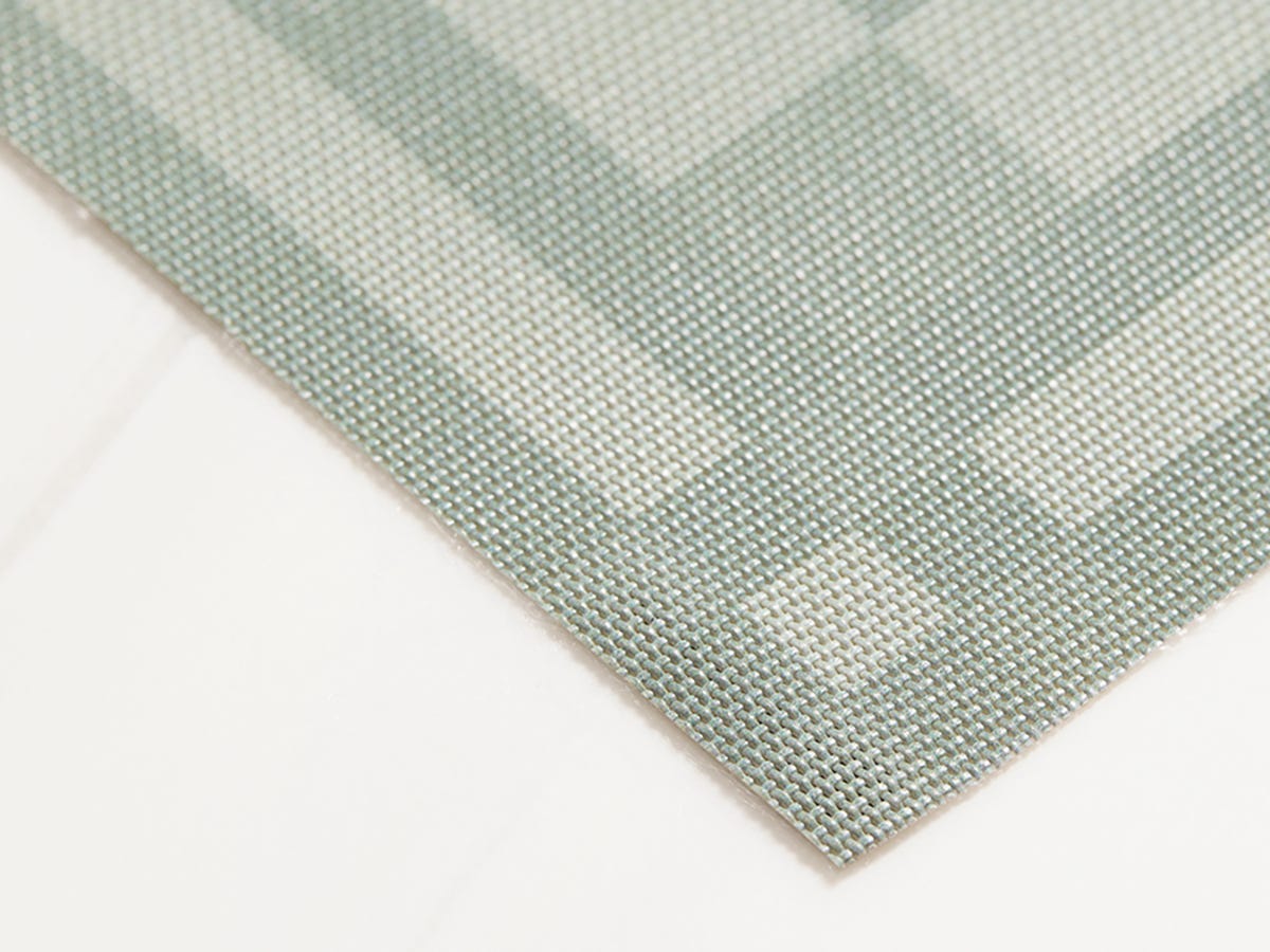 Close up of corner of the Abalone color Handkerchief Compact Rectangle Placemat