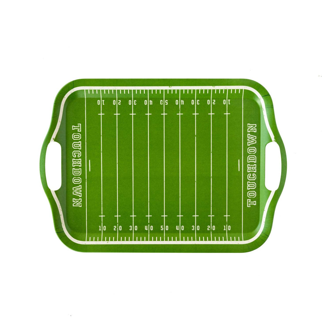 A football field bamboo reusable tray on a white background.