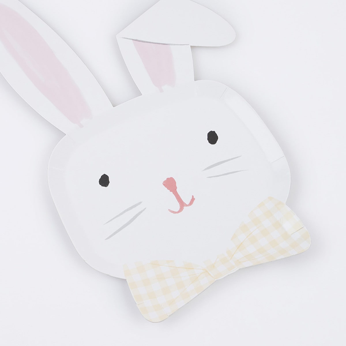 A sustainable FSC Easter Bunny Plates with a bunny face, perfect for Easter parties by Meri Meri.