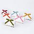 6 Place cards with 6 different colored velvet bows - golden yellow, burnt orange, teal blue, dusty pink, olive green and deep red.&nbsp; Each has a scalloped edge and shiny gold foil details.