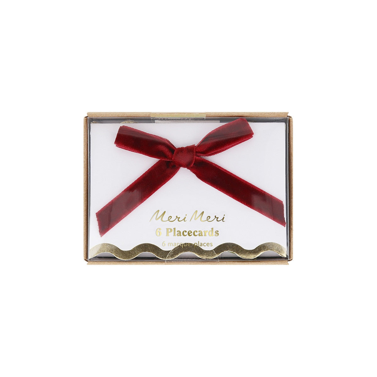 Packaging of the Thanksgiving Velvet Bow Place Cards. 
