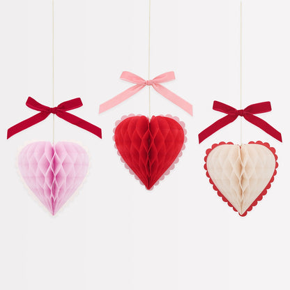 Honeycomb Heart Decorations by Meri Meri