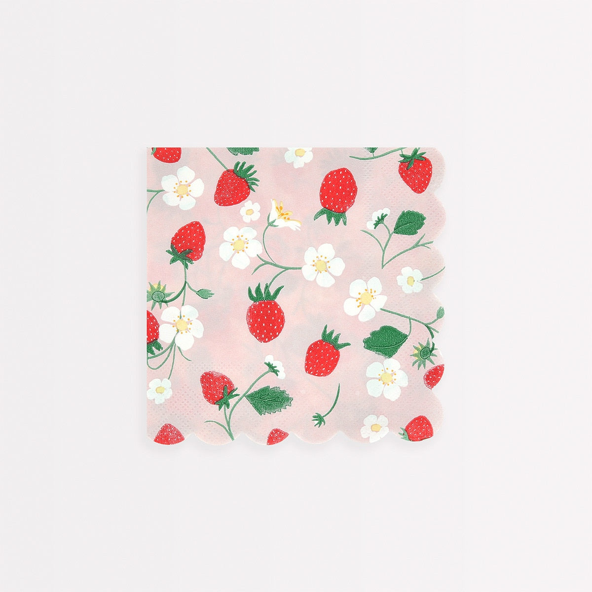 Notebook with strawberry and flower pattern on a pink background