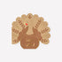 Paper napkin shaped like a turkey. 