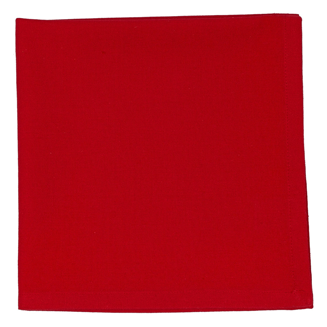Solid red square cloth napkin on a white background.