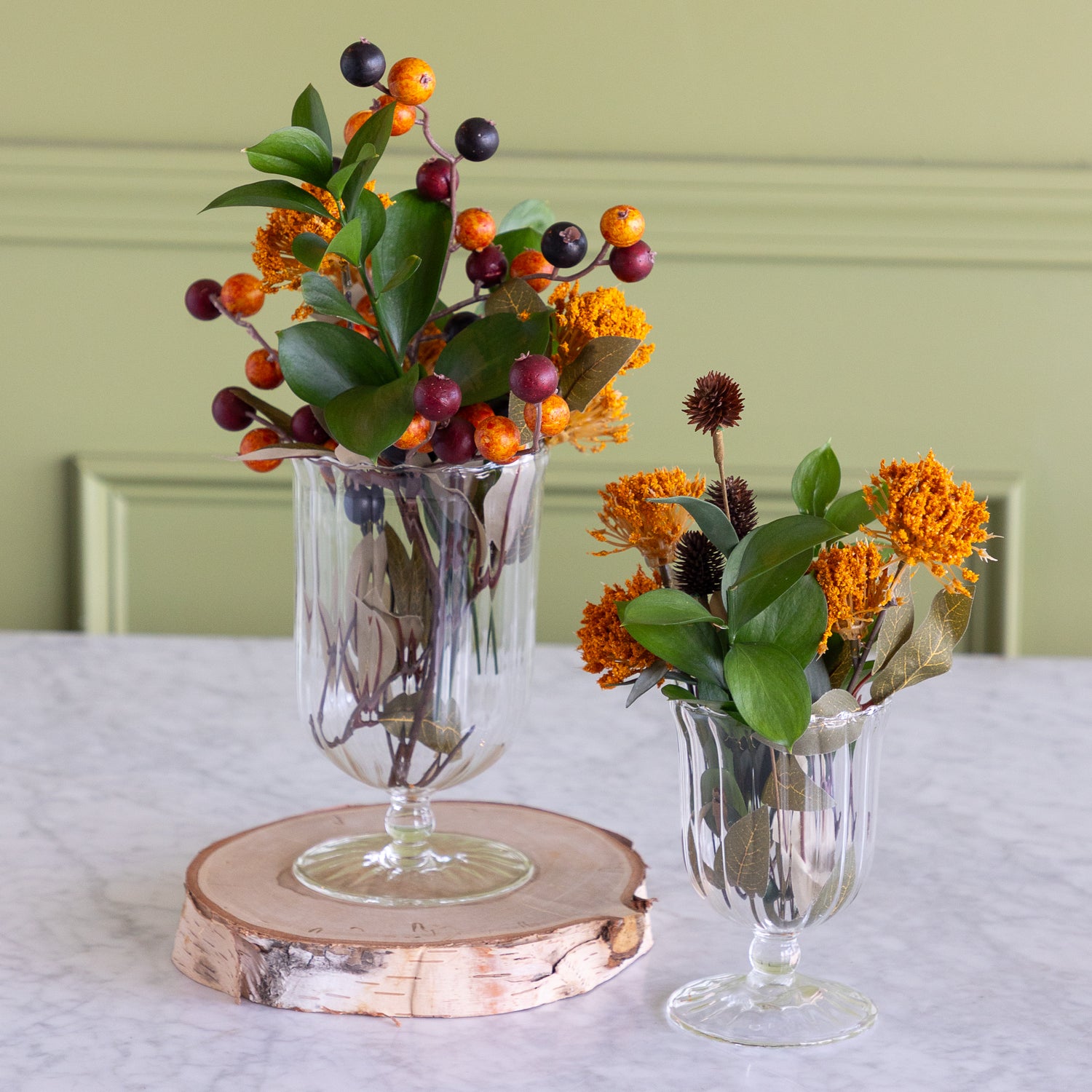 Clear Fluted Vase