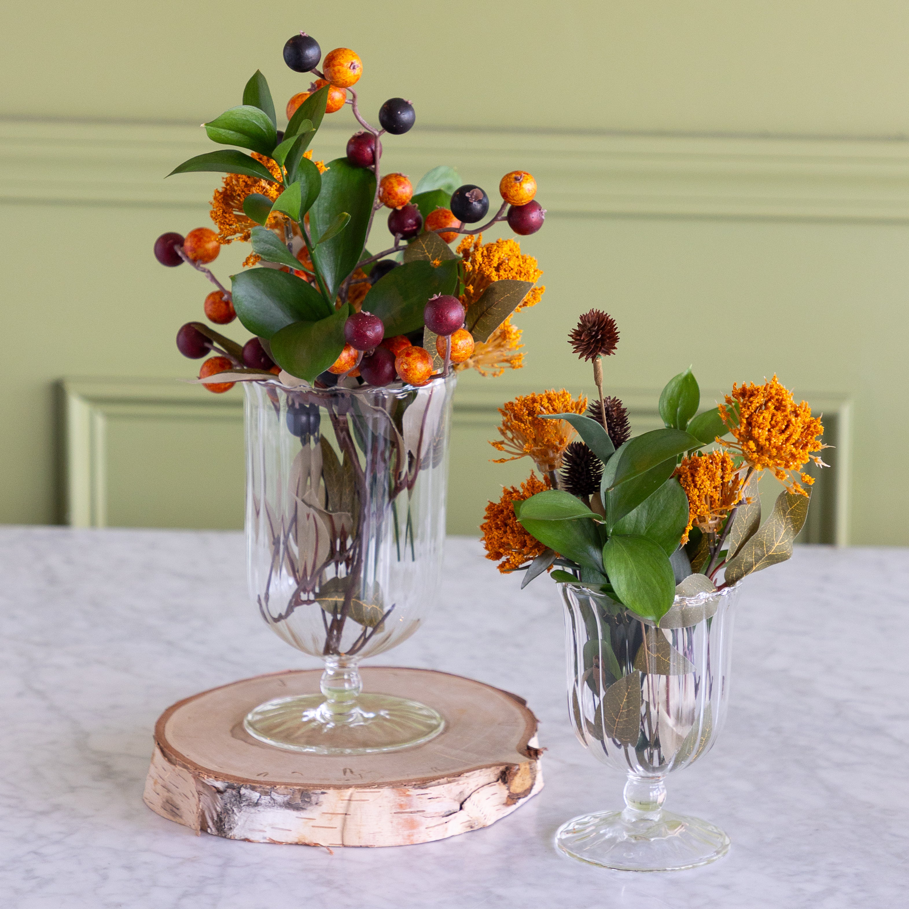 Clear Fluted Vase
