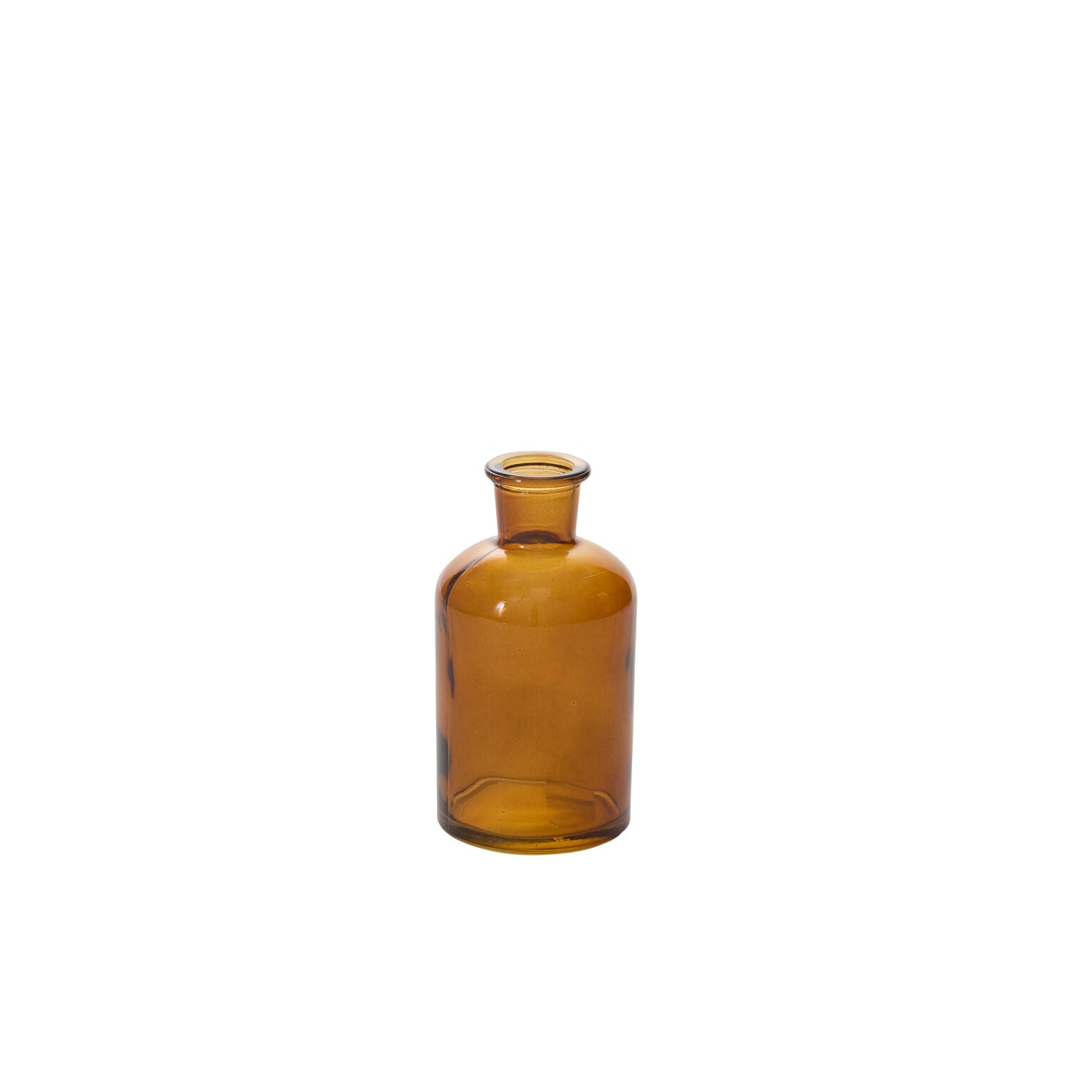 Amber Bottleneck Bud Vases