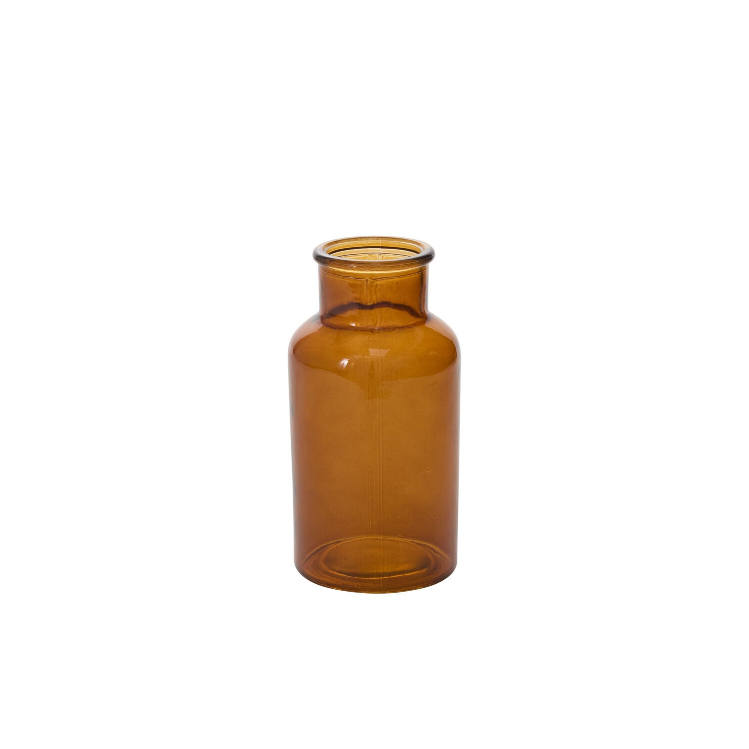 Amber Bottleneck Bud Vases